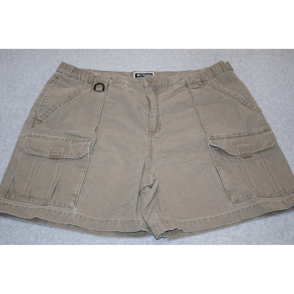 Columbia Cargo Shorts Mens XL Tan Utility Hiking Outdoor XM4184 Cotton 7" Inseam